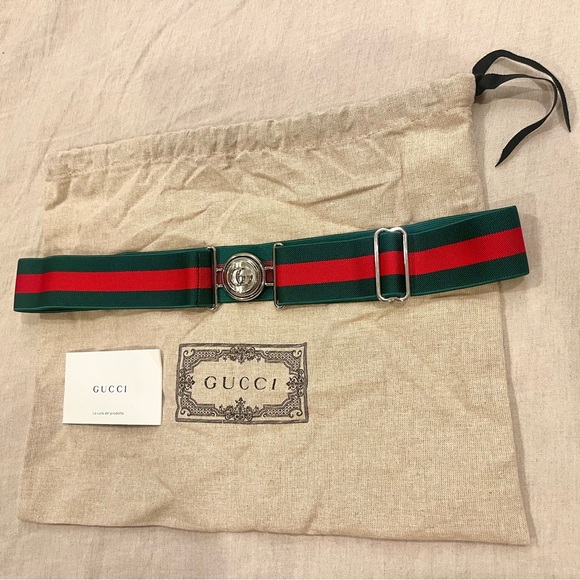Gucci GG Logo Elastic Web Belt